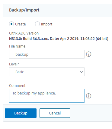 System back import page