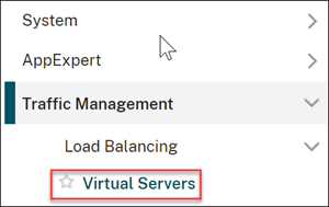 Navigate to load balancing virtual servers