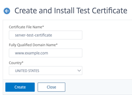 Create and install server test certificate