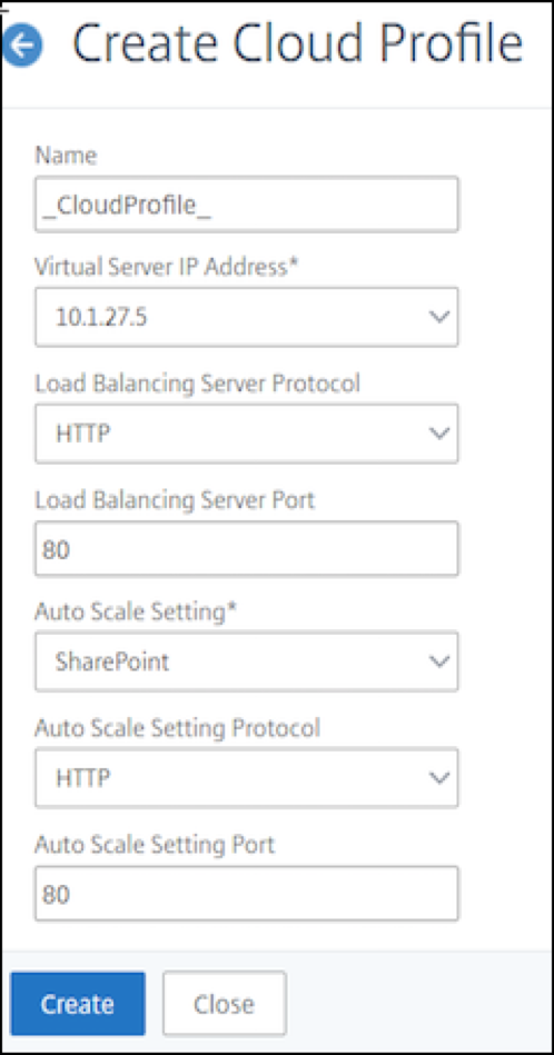 Crear perfil de nube de Azure