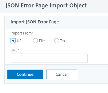 Page d'erreur d'importation JSON DoS