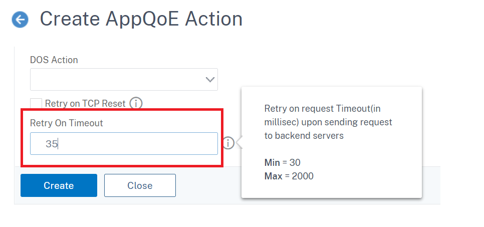 为后端服务器响应超时的请求重试配置AppQoE操作