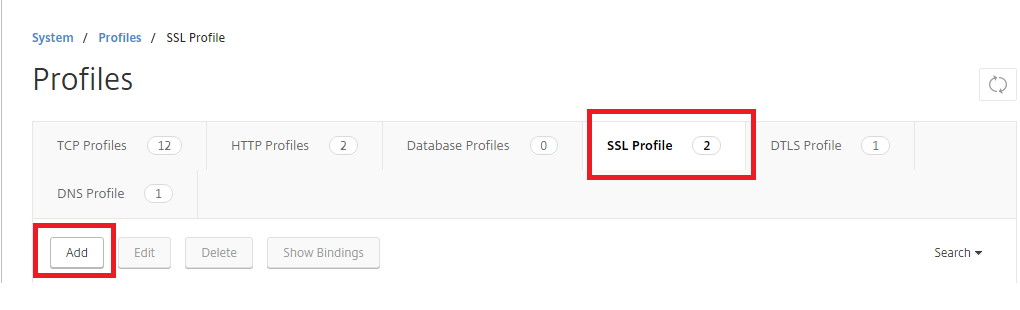 SSL profile