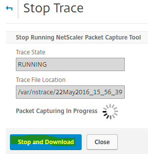 Stop and Download trace