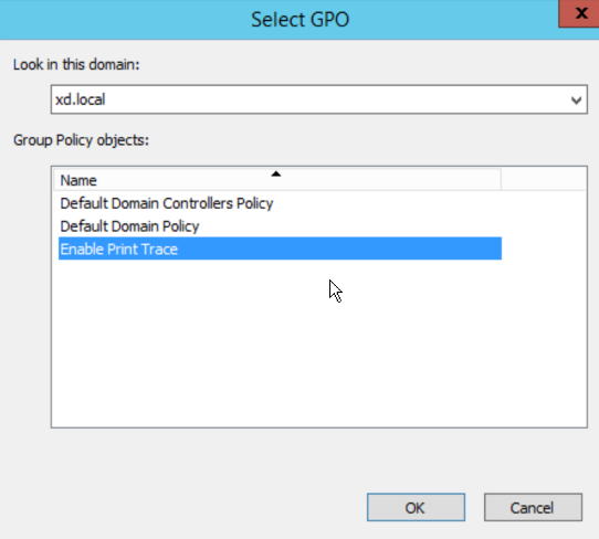 Enable print trace GPO