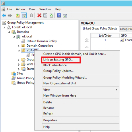 Link an Existing GPO