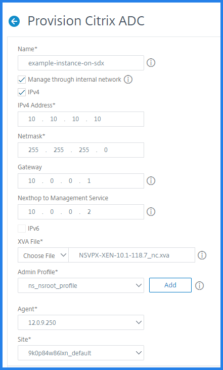 Ajouter une instance VPX