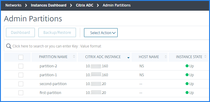 Citrix ADC 管理分区