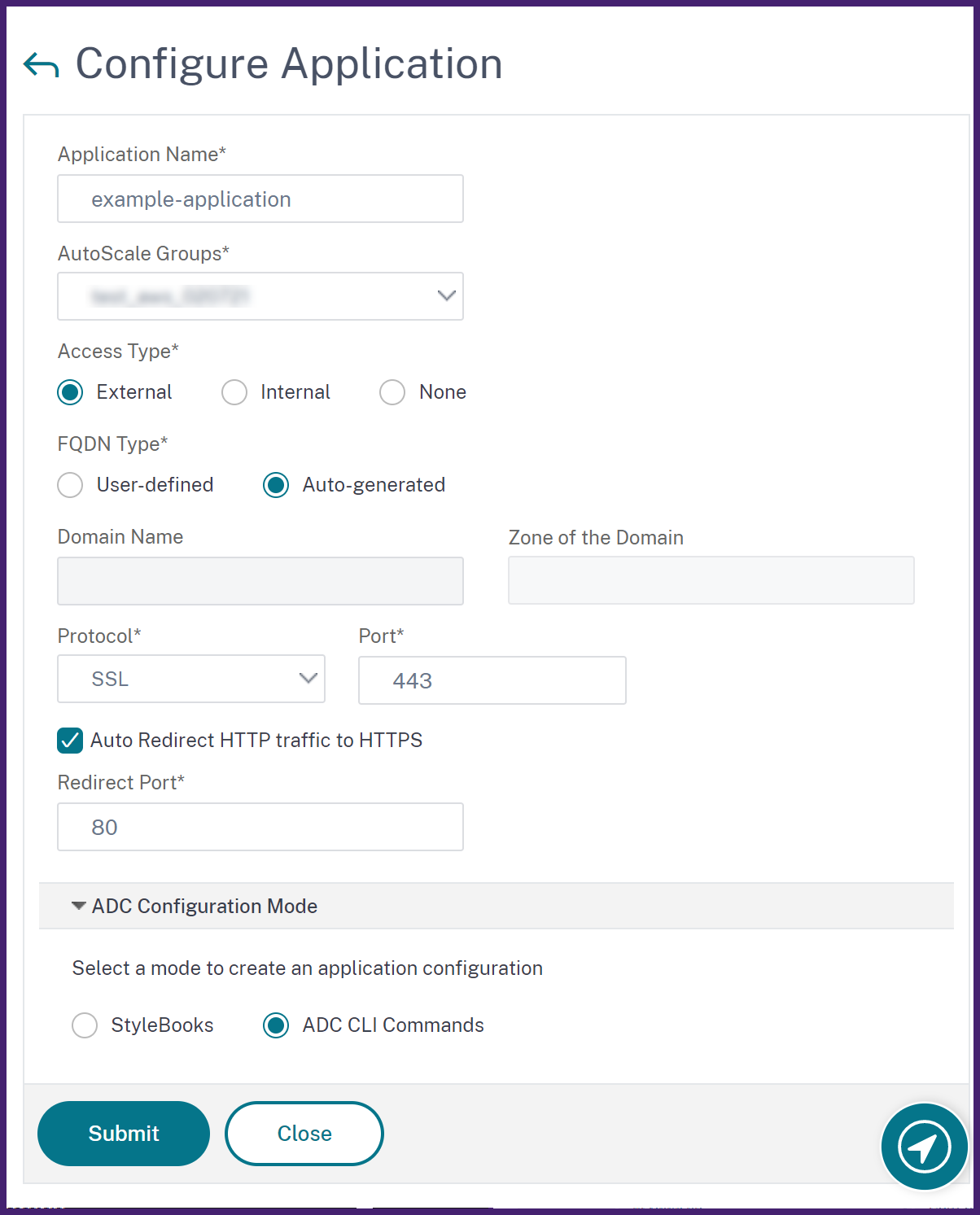 Configurar aplicaciones ASG