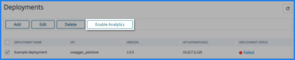 Aktivieren von Analysen für eine API-Bereitstellung