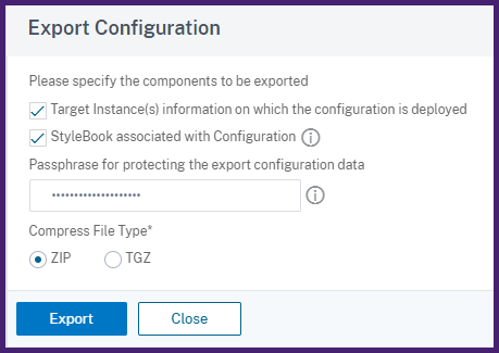 Exporter le pack de configuration