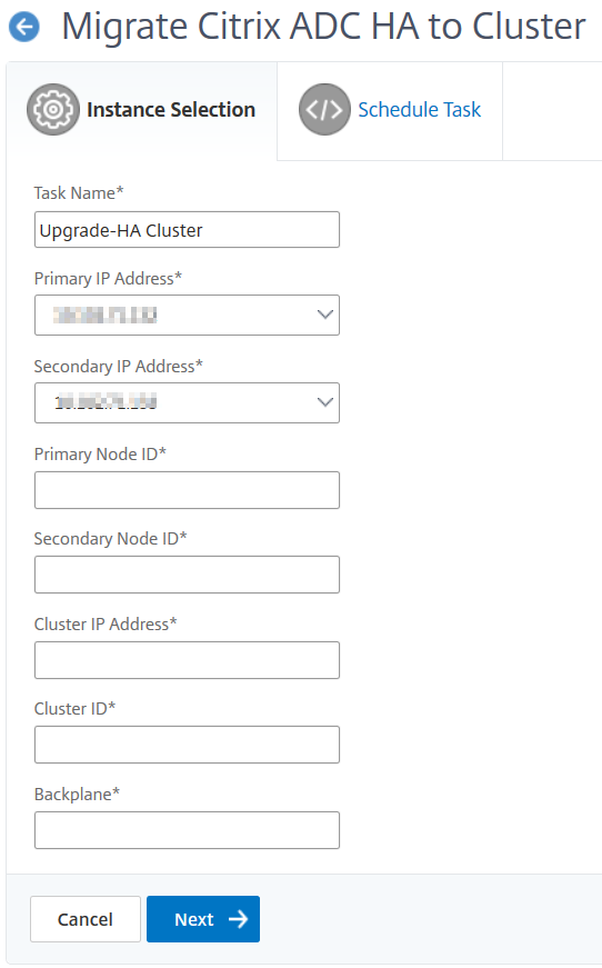 Migrer ADC HA vers un cluster