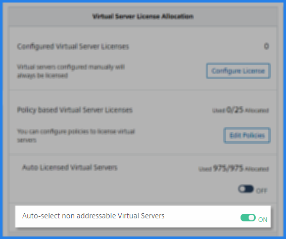 Activer la sélection automatique des servers virtuels non addressables