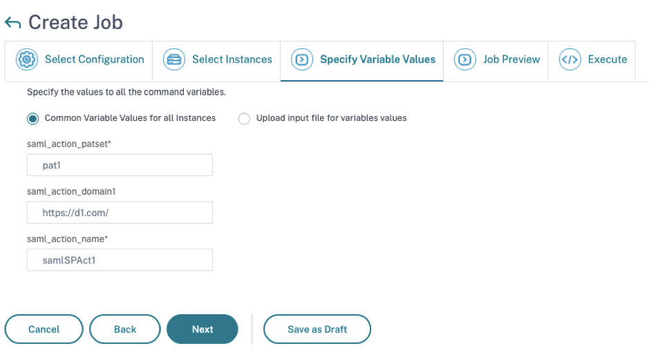 Especificar variables