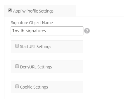 Habilitar la configuración del perfil de AppFW