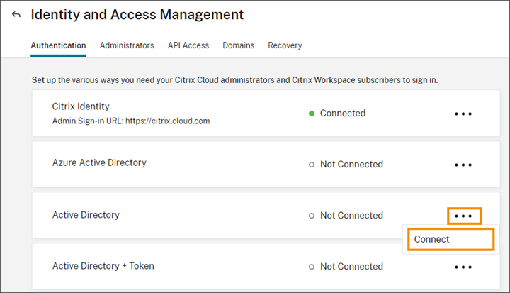 Menú连接para Active Directory