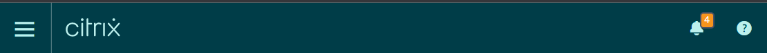 Citrix Cloud header bar with 4 notifications showing.
