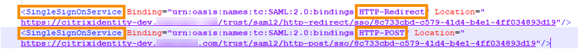 URL del service SSO del archiver de metadata SAML