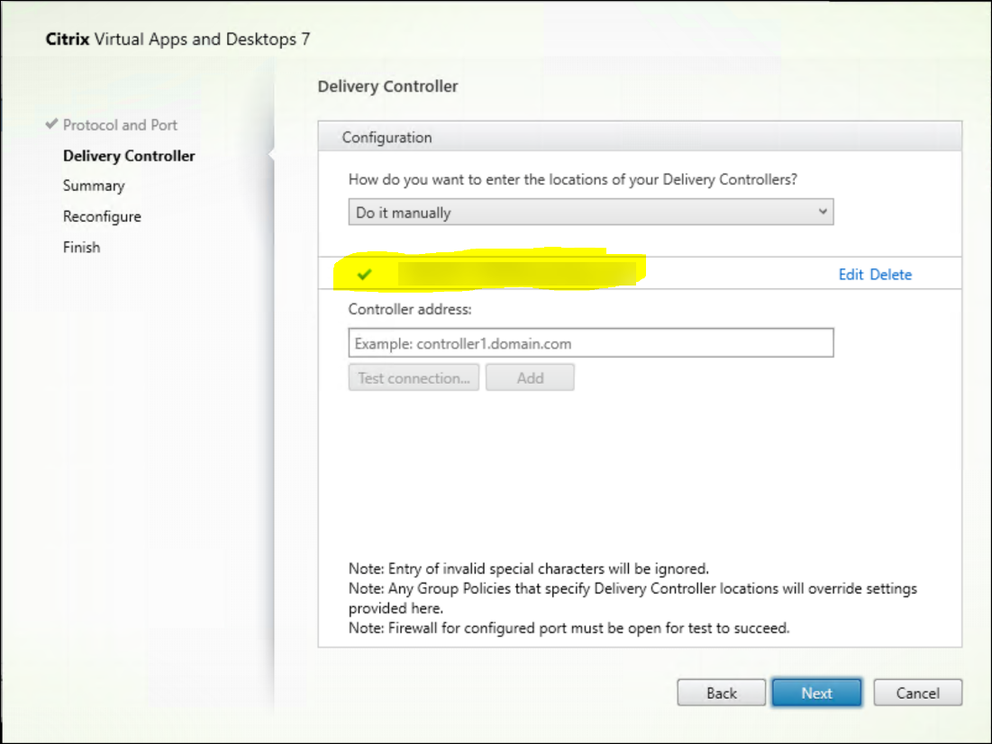 Delivery Controller page