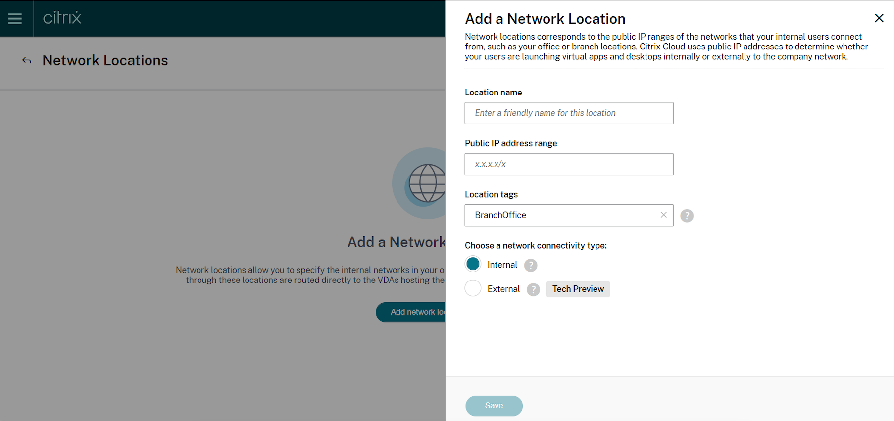 Configure network locations