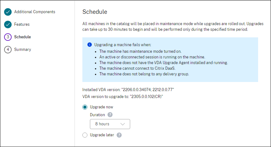 Schedule VDA upgrades