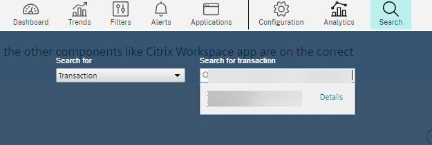 Search with Transaction ID