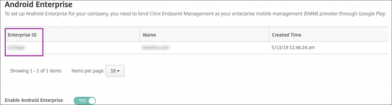 Android Enterprise ID