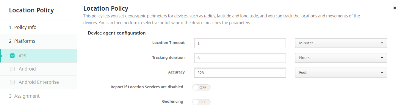 Device Policies配置界面