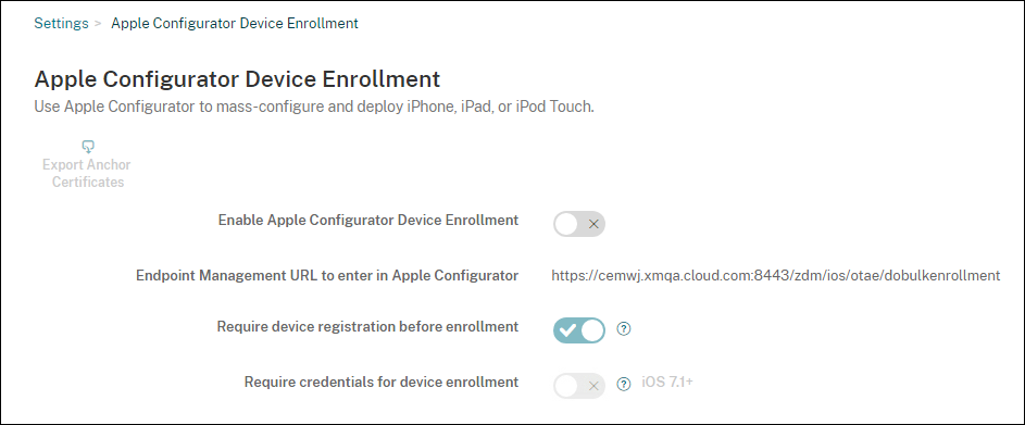 Apple Deployment程序设置屏幕