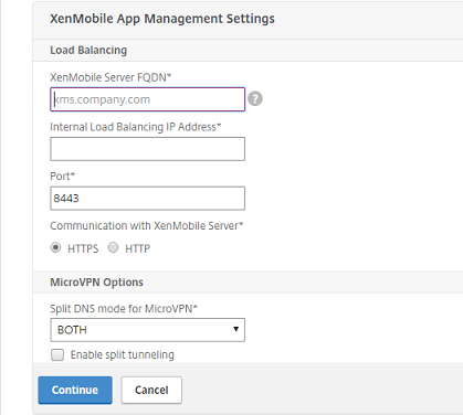 Endpoint Management settings