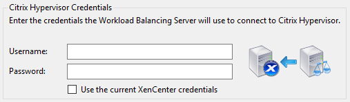 Citrix Hypervisor凭据对话框。字段为用户名和密码。