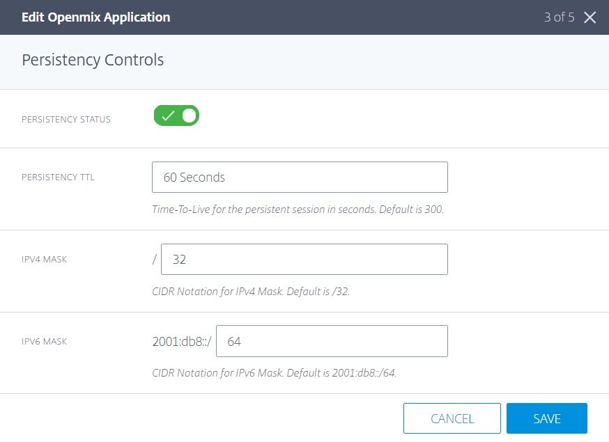 Configuración de persistencia local