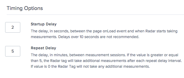 Opciones de sincronización de Radar