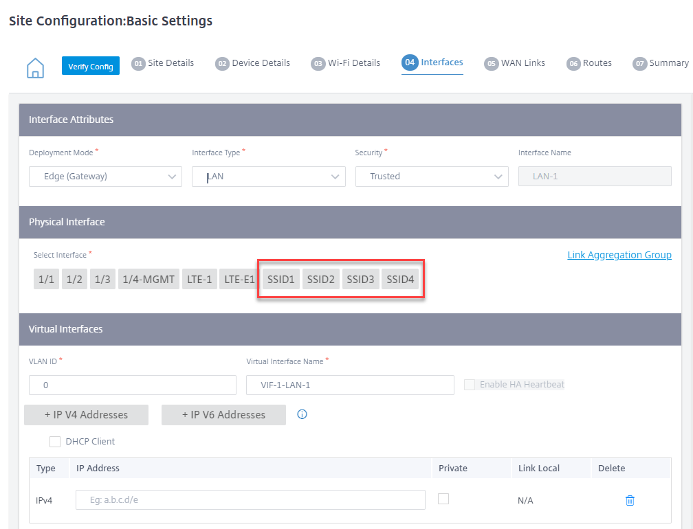 SSID in Interfaces