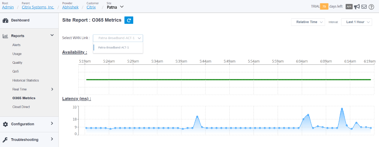 Site level beacon service report