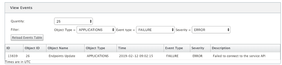 View events