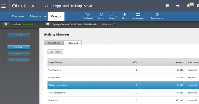 Monitorar o Teams no Activity Manager