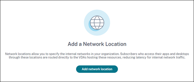 Network Locations page