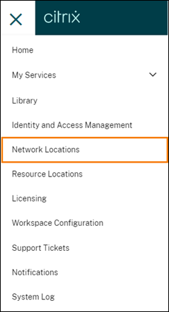 Network Locations menu item