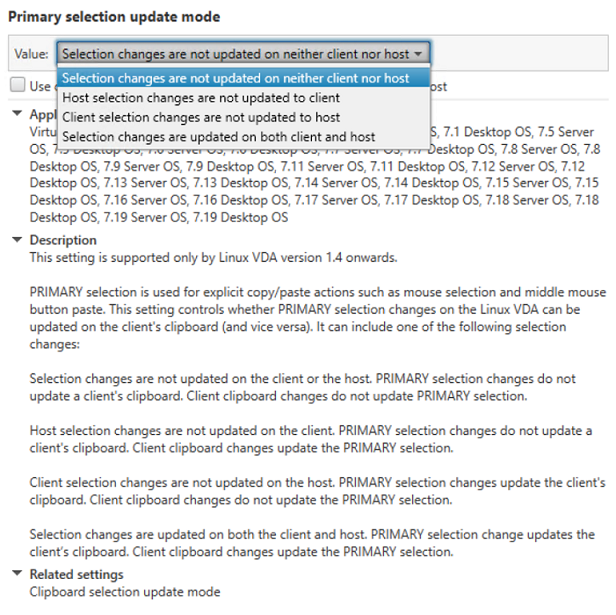 image of primary selection update mode