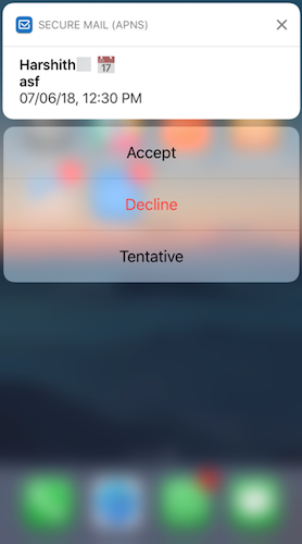 Image of notification response options