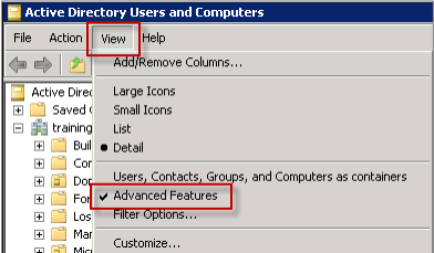 Image de l'option Fonctionnalités avancées