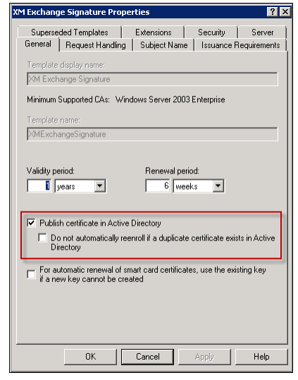 Imagem da caixa de sele<s:1> o公共证书no Active Directory