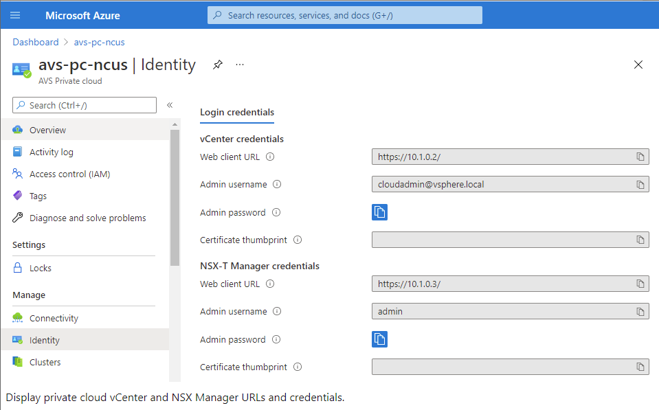 Azure ASV setup vCenter