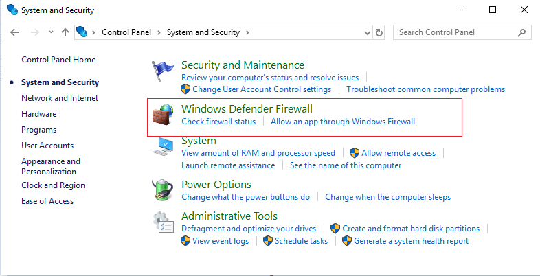 MS SQL Server Windows Defender Firewall