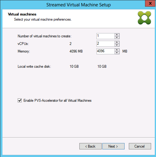 Imagen de las opciones de máquinas virtuales