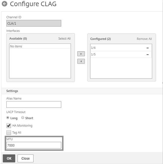 Configuración de MTU