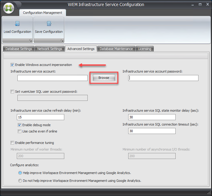 Config Infrastructure Services