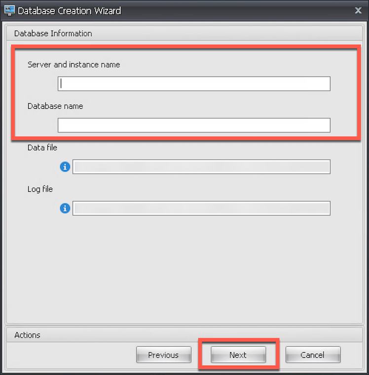 Create WEM Database