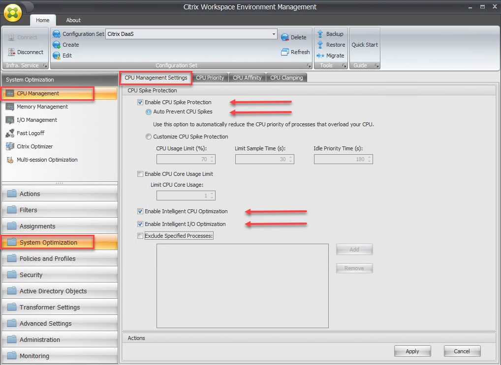 CPU de optimización del sistema